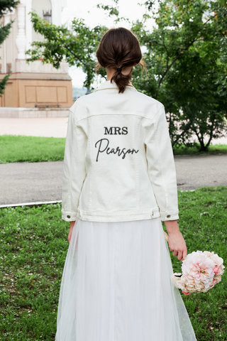 White Personalised Denim Jacket